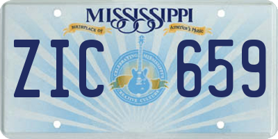 MS license plate ZIC659