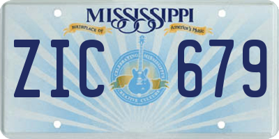 MS license plate ZIC679