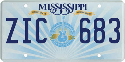 MS license plate ZIC683