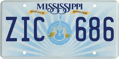 MS license plate ZIC686