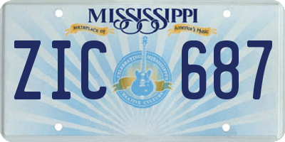 MS license plate ZIC687