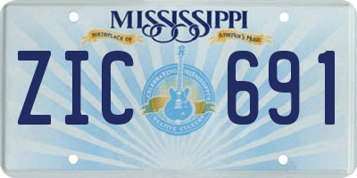 MS license plate ZIC691
