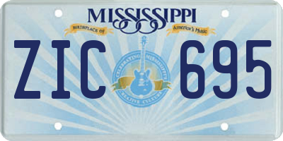 MS license plate ZIC695