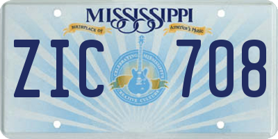 MS license plate ZIC708