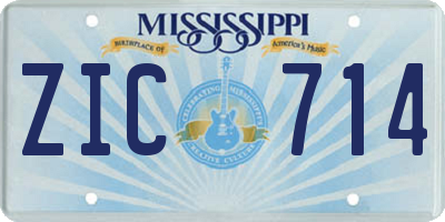 MS license plate ZIC714