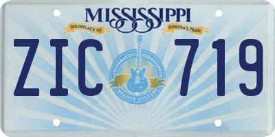 MS license plate ZIC719