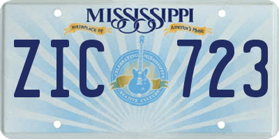 MS license plate ZIC723