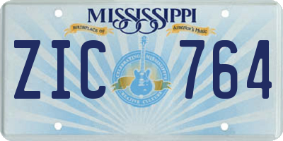 MS license plate ZIC764