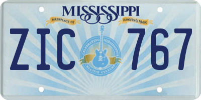 MS license plate ZIC767