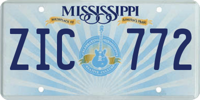 MS license plate ZIC772