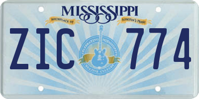MS license plate ZIC774