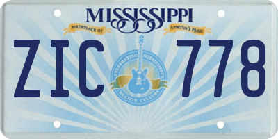 MS license plate ZIC778