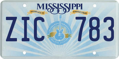 MS license plate ZIC783