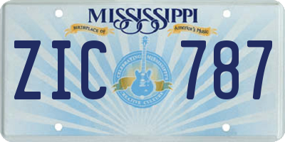 MS license plate ZIC787