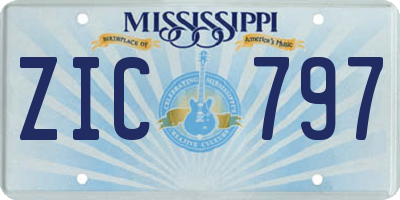MS license plate ZIC797