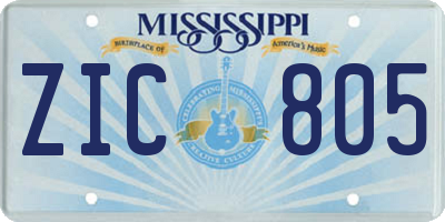 MS license plate ZIC805