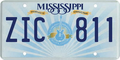 MS license plate ZIC811
