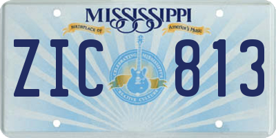 MS license plate ZIC813