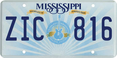 MS license plate ZIC816