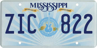 MS license plate ZIC822
