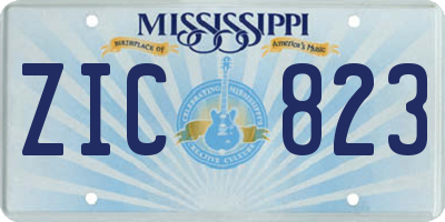 MS license plate ZIC823
