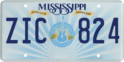 MS license plate ZIC824