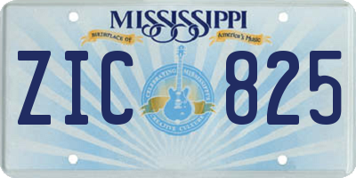 MS license plate ZIC825