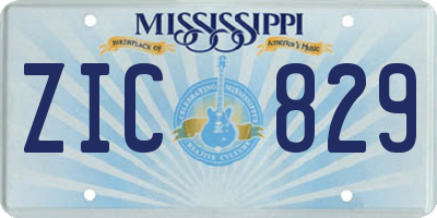 MS license plate ZIC829