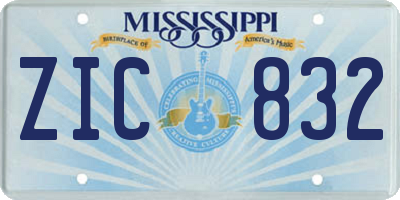MS license plate ZIC832