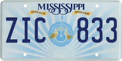 MS license plate ZIC833