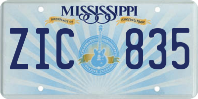 MS license plate ZIC835