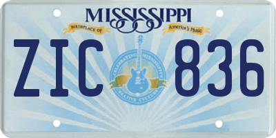 MS license plate ZIC836