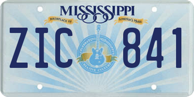MS license plate ZIC841