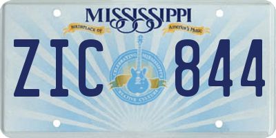 MS license plate ZIC844