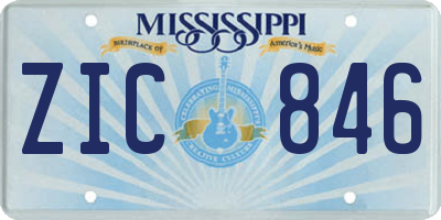 MS license plate ZIC846