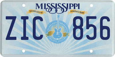MS license plate ZIC856