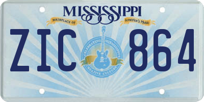 MS license plate ZIC864