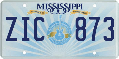 MS license plate ZIC873