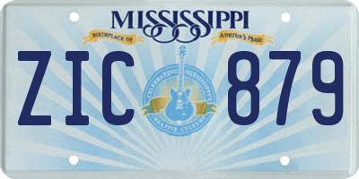 MS license plate ZIC879