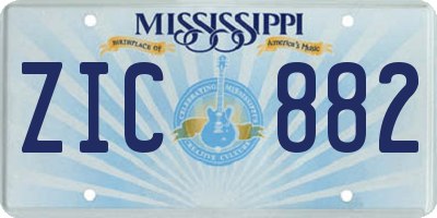 MS license plate ZIC882