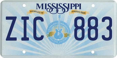 MS license plate ZIC883