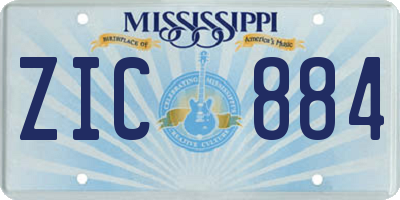 MS license plate ZIC884