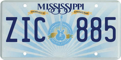 MS license plate ZIC885