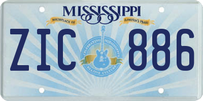 MS license plate ZIC886