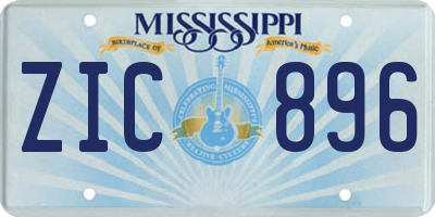 MS license plate ZIC896
