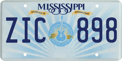MS license plate ZIC898