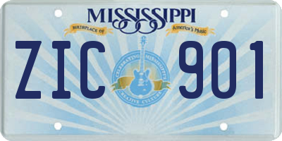 MS license plate ZIC901