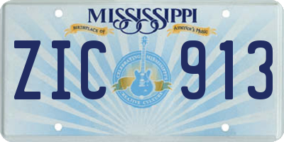 MS license plate ZIC913