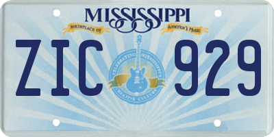 MS license plate ZIC929