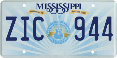 MS license plate ZIC944